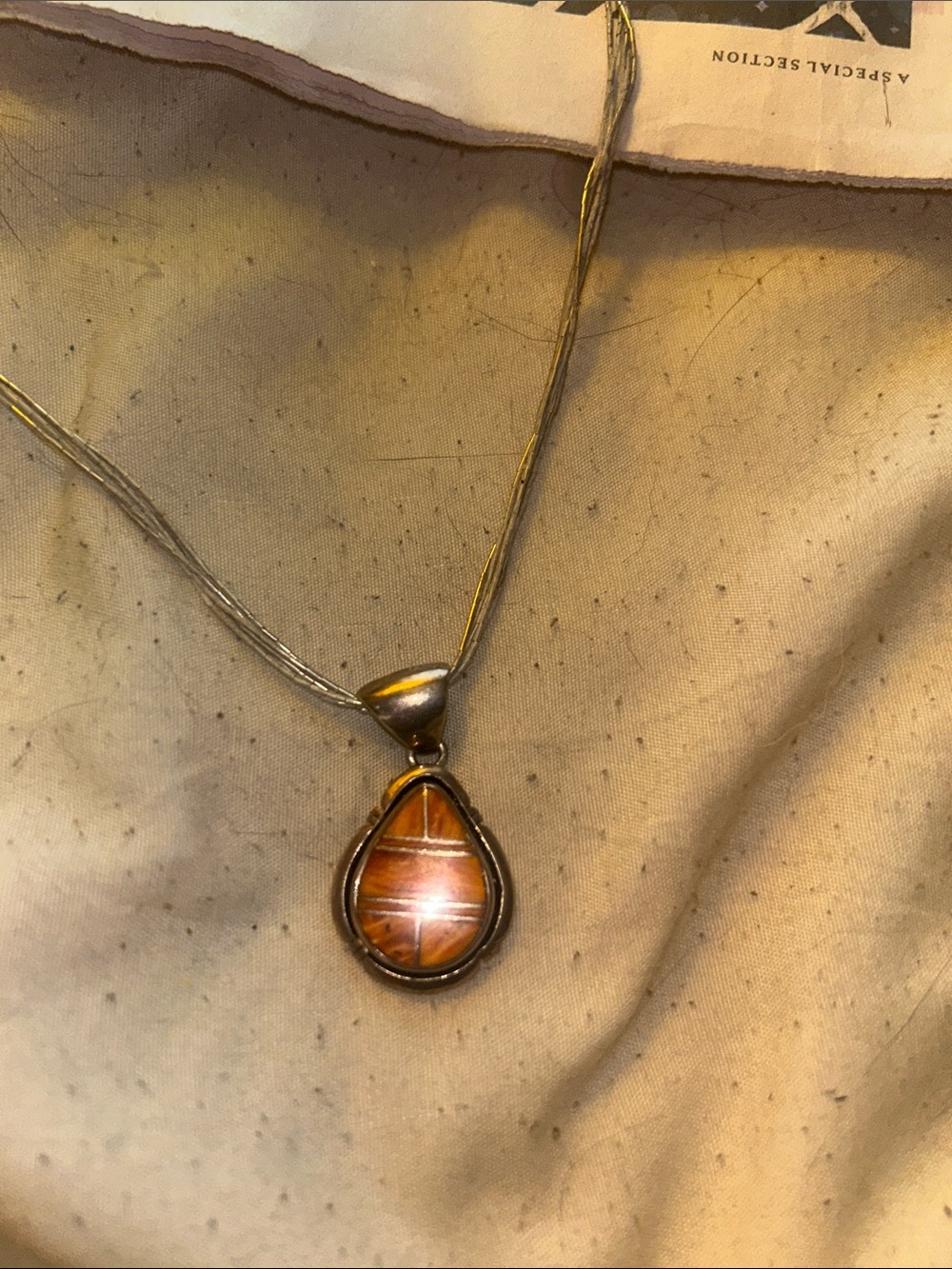 Sterling and oyster shell necklace
